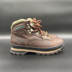 Timberland Womens Size 6 US Euro Hiker Brown Leather Hiking Boots 90s Style